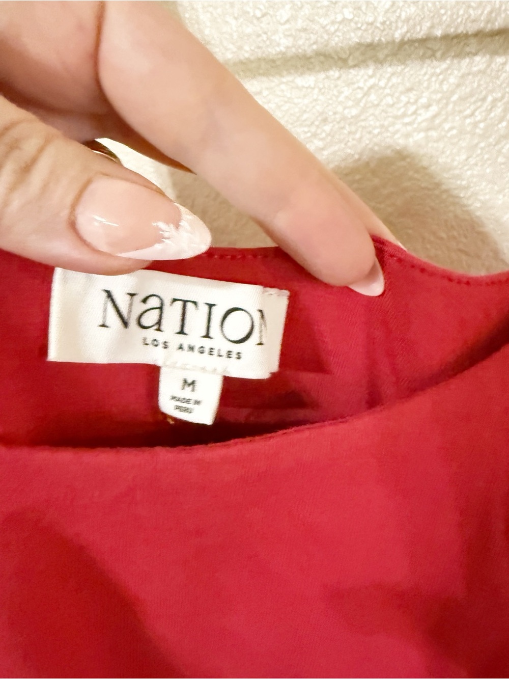 Nation Los Angeles Fiona Basque V Waist Midi Dress in Heartbeat Red Size M NEW - Picture 7 of 10